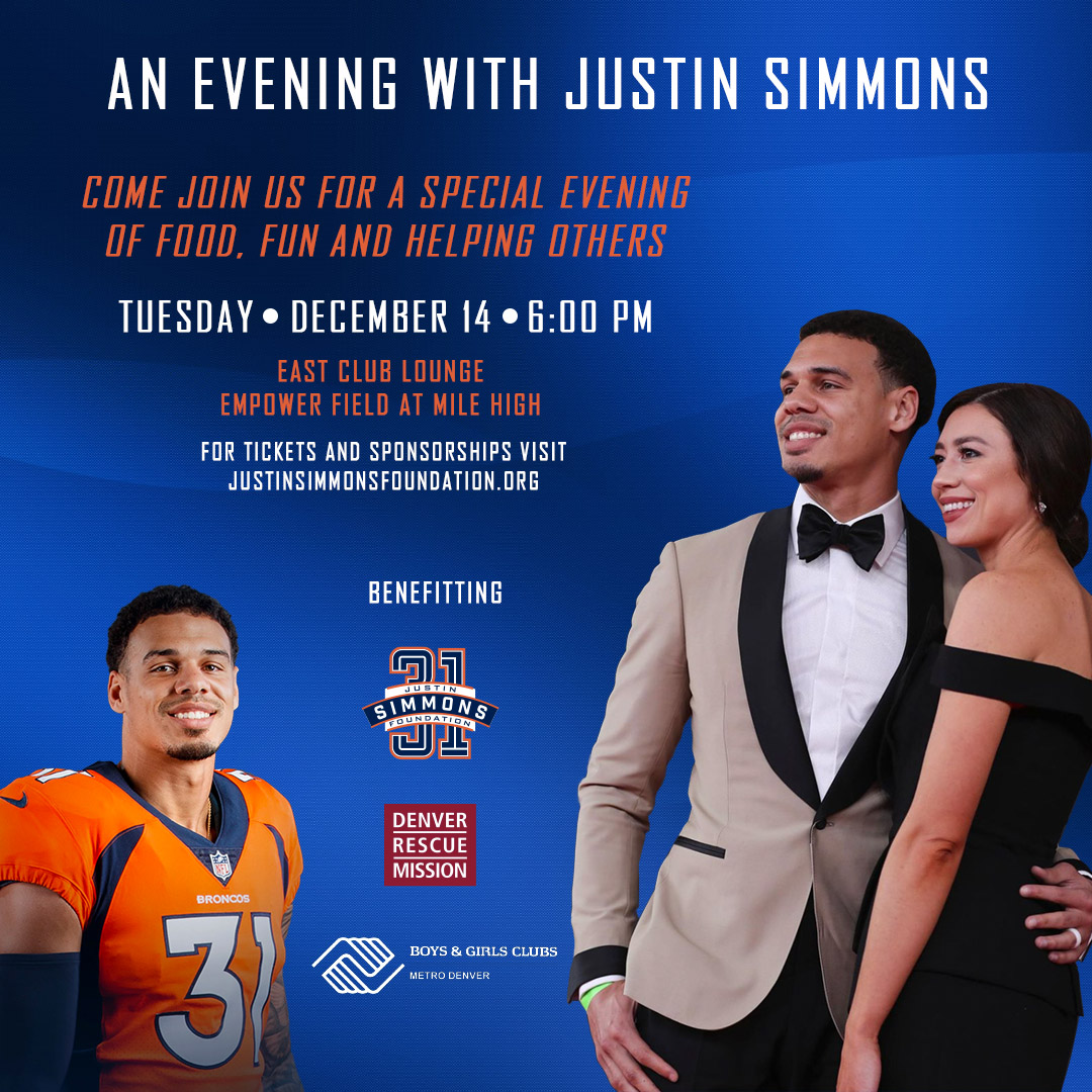 An Evening With Justin Simmons To Benefit Local Charitable Organizations